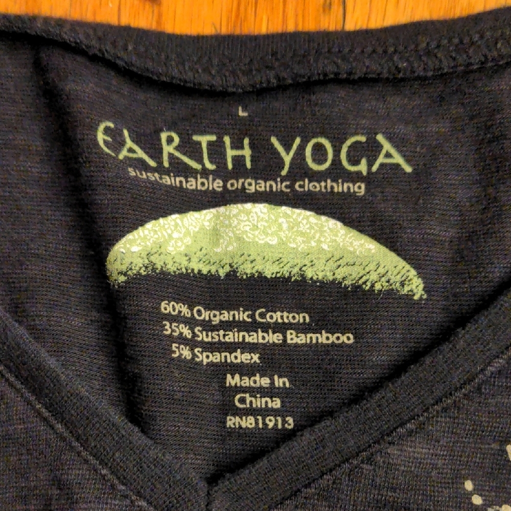 Like NEW Earth Yoga Charcoal Graphic Long Sleeve Tee - Picture 2 of 5